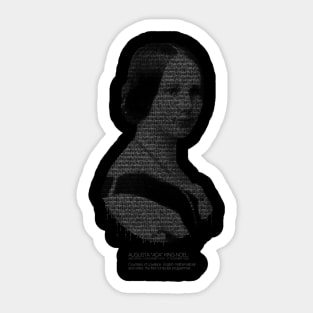 ADA LOVELACE binary on black Sticker